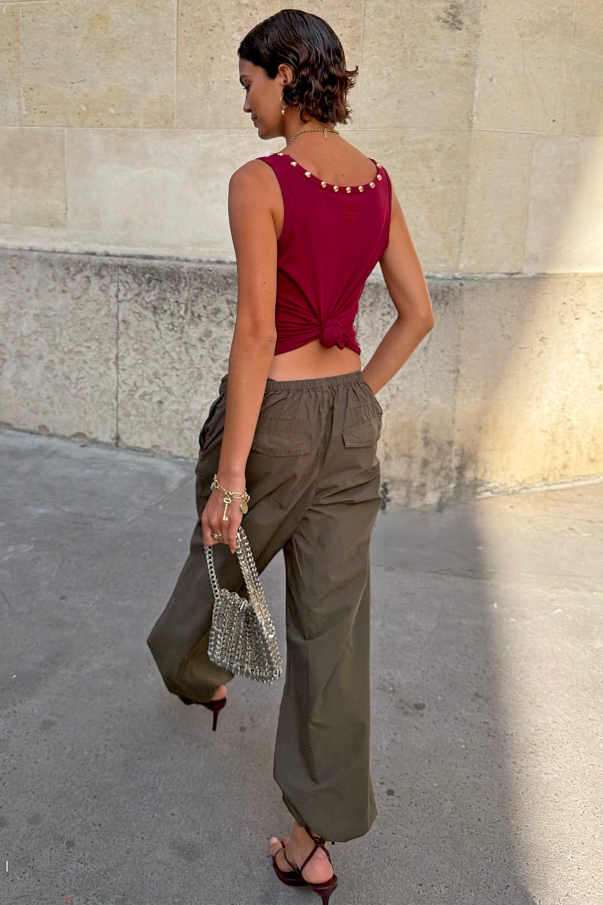 Burgundy Studded Tank | Never Fully Dressed Sale