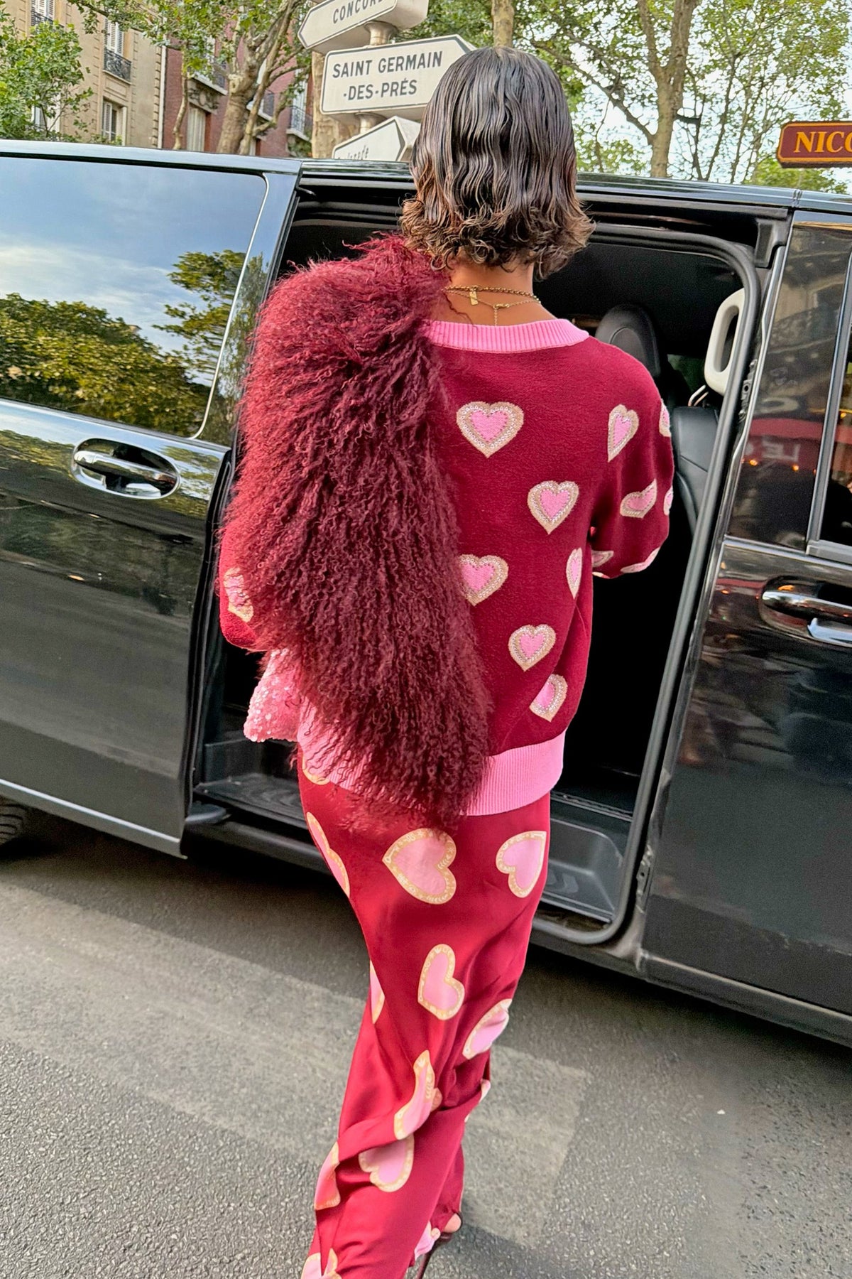 Burgundy Hearts Cardigan | Never Fully Dressed Discount