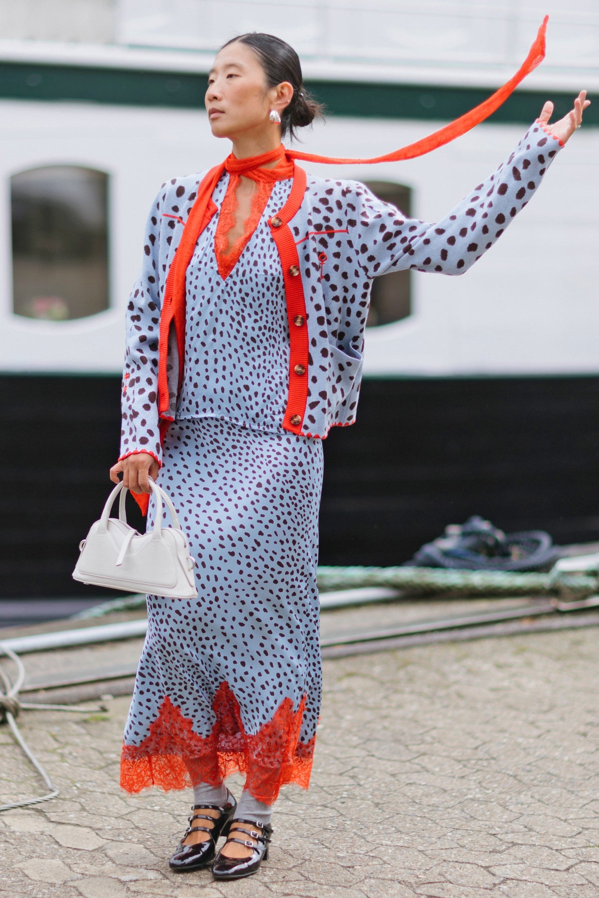 Sky Blue Deer Embroidered Chloe Cardigan | Never Fully Dressed Essential