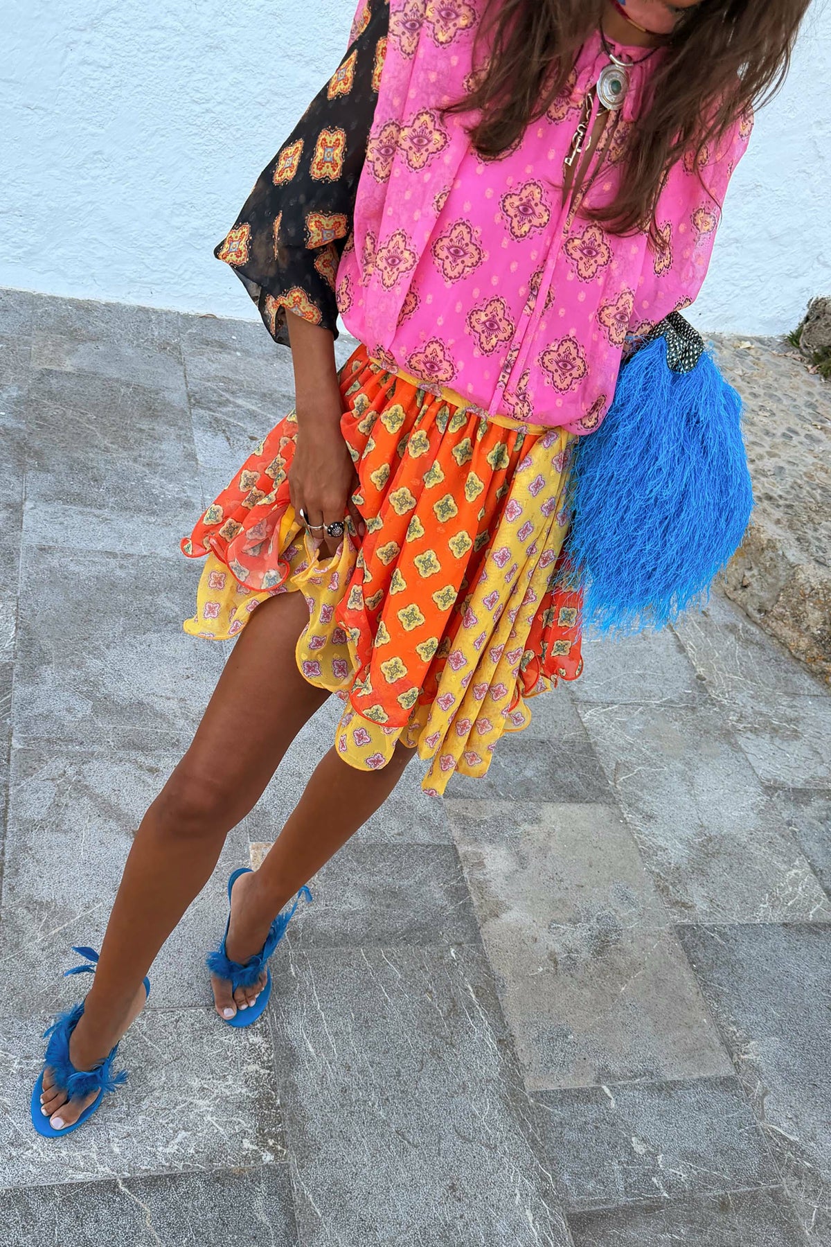 Pink Mix Tile Ella Mini Dress | Never Fully Dressed Signature