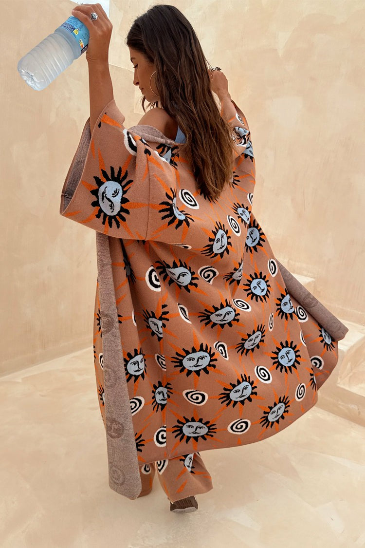 Tan Sun Cardigan with Sun Motifs | Never Fully Dressed Discount