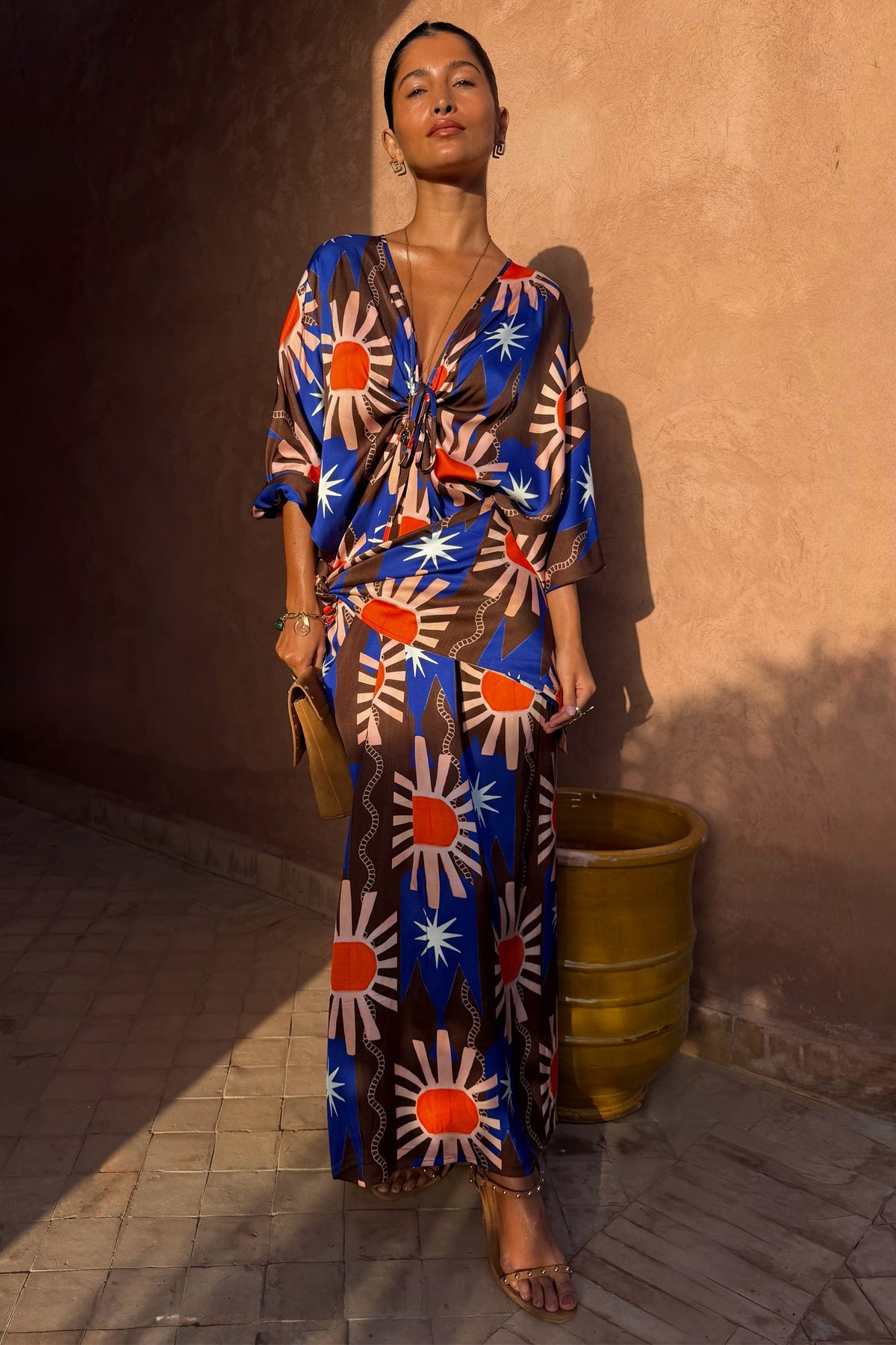 Chocolate & Blue Sun Bandana | Never Fully Dressed Quality