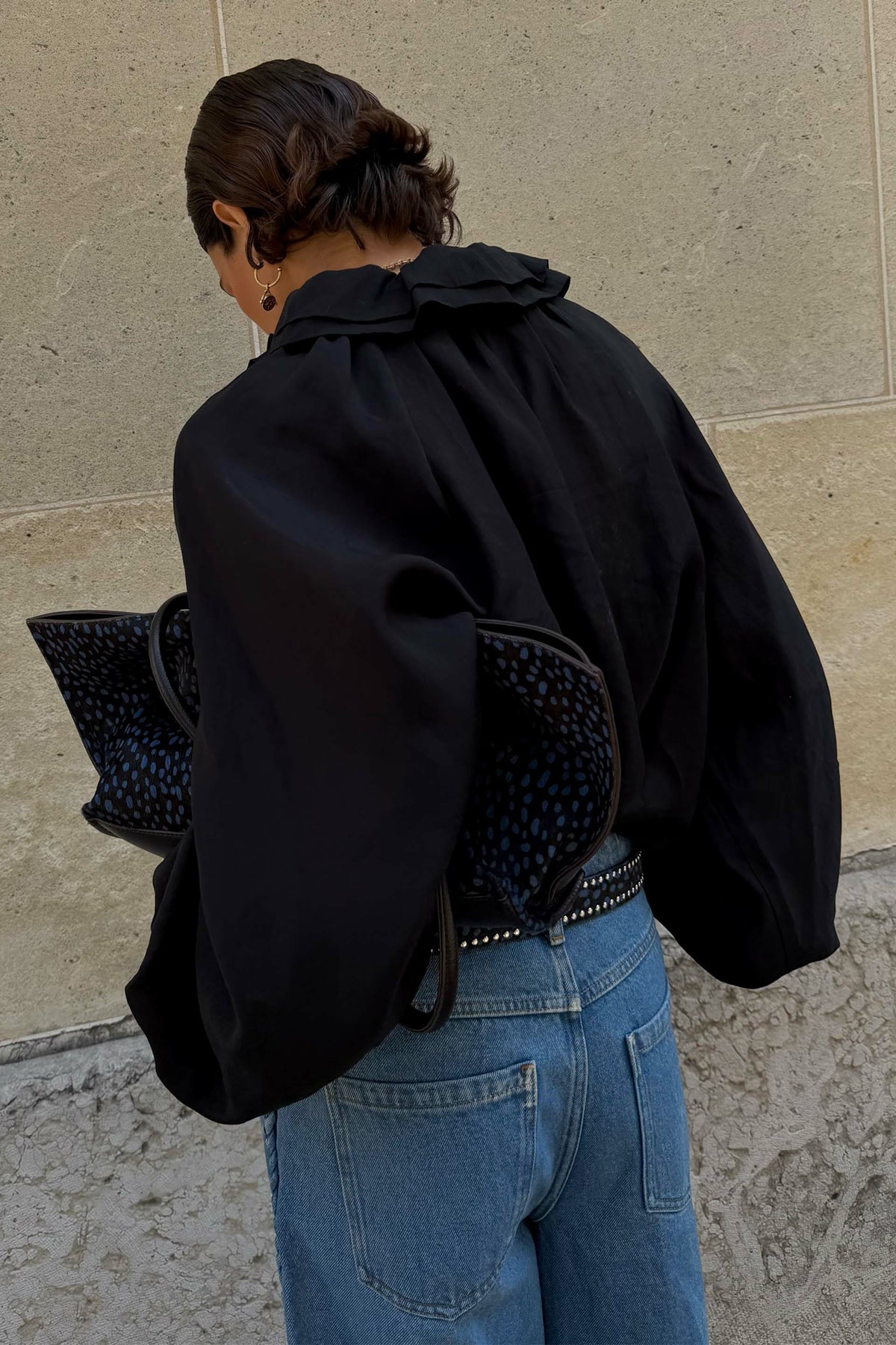 Black Ruffle Shirt | Never Fully Dressed Smart Buy