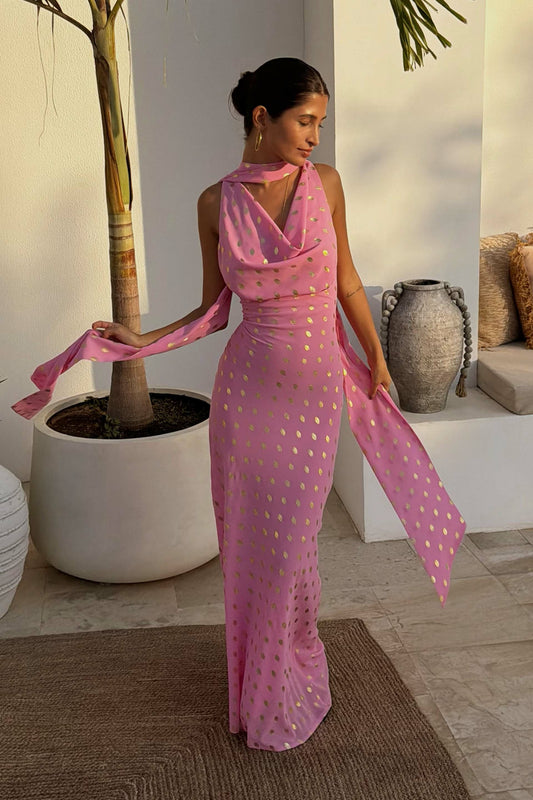 Pink Sophie Dress with Gold Fleck | Never Fully Dressed Value