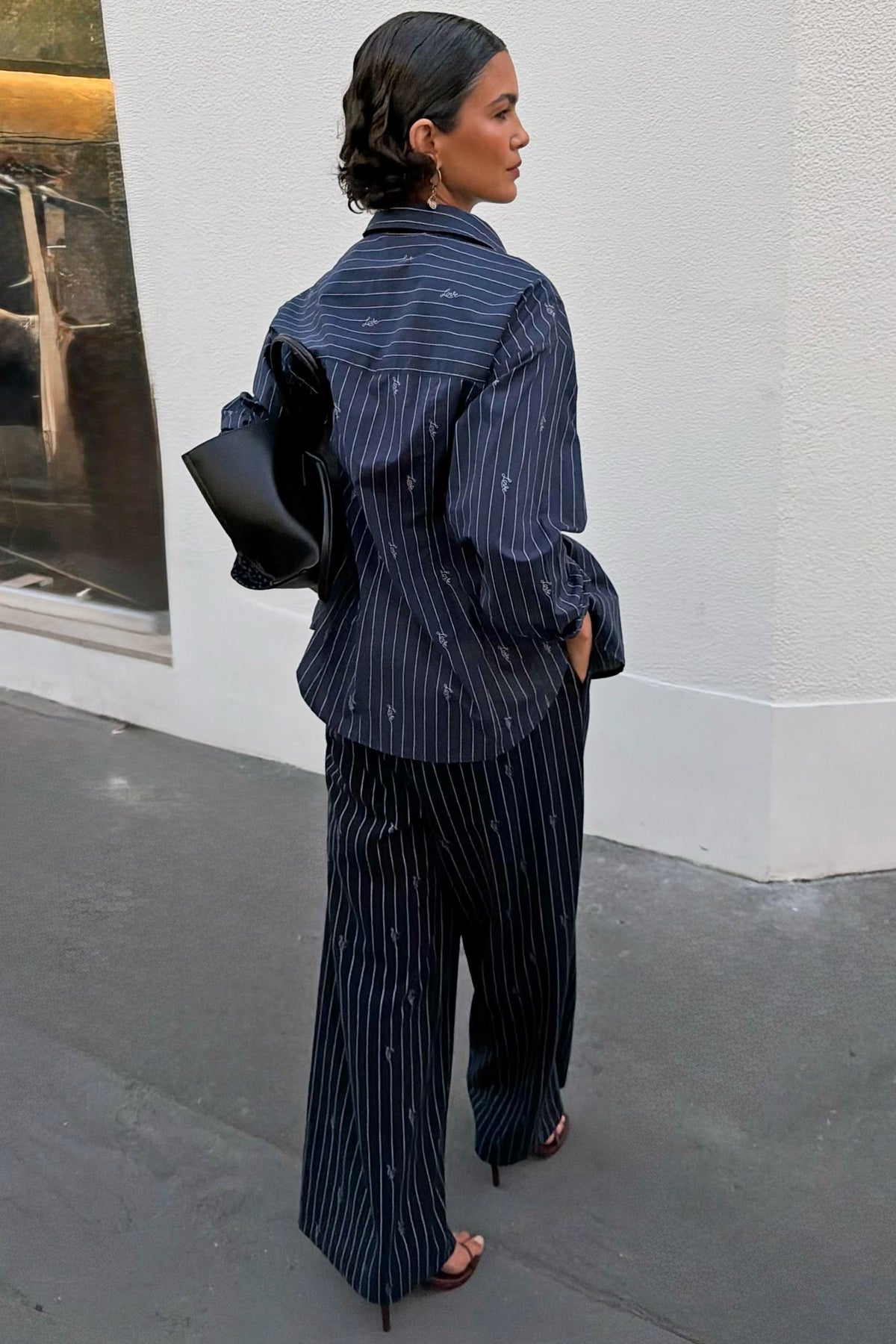 Navy Stripe Bow Shirt | Never Fully Dressed Special Offer