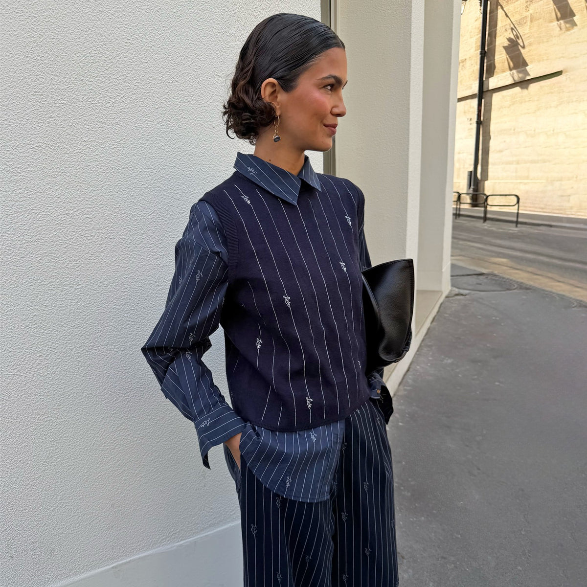 Navy Pinstripe Tank | Never Fully Dressed Featured