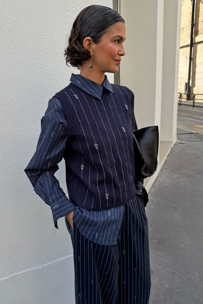 Navy Pinstripe Tank | Never Fully Dressed Featured