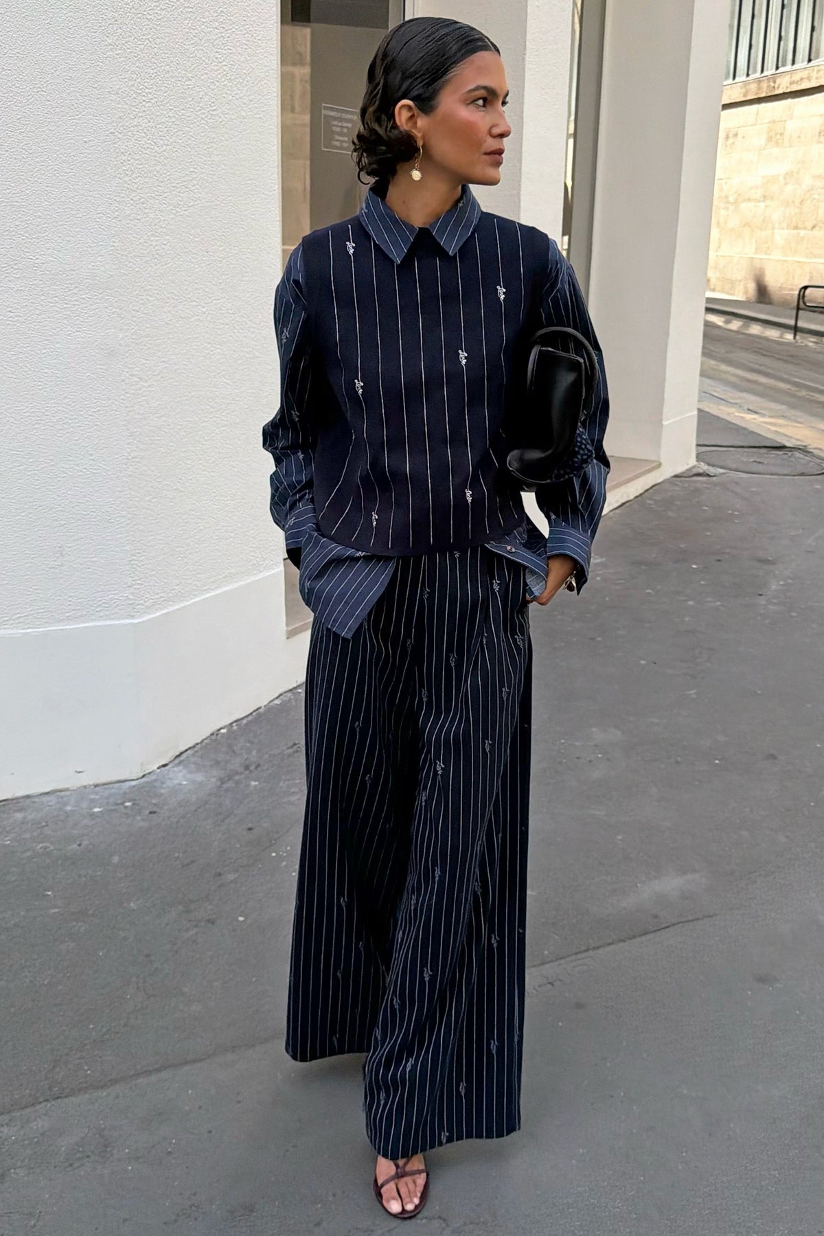 Navy Pinstripe Tank | Never Fully Dressed Featured