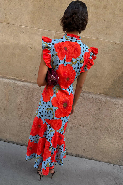 Blue Deer Poppy Remi Midi Dress | Never Fully Dressed Classic