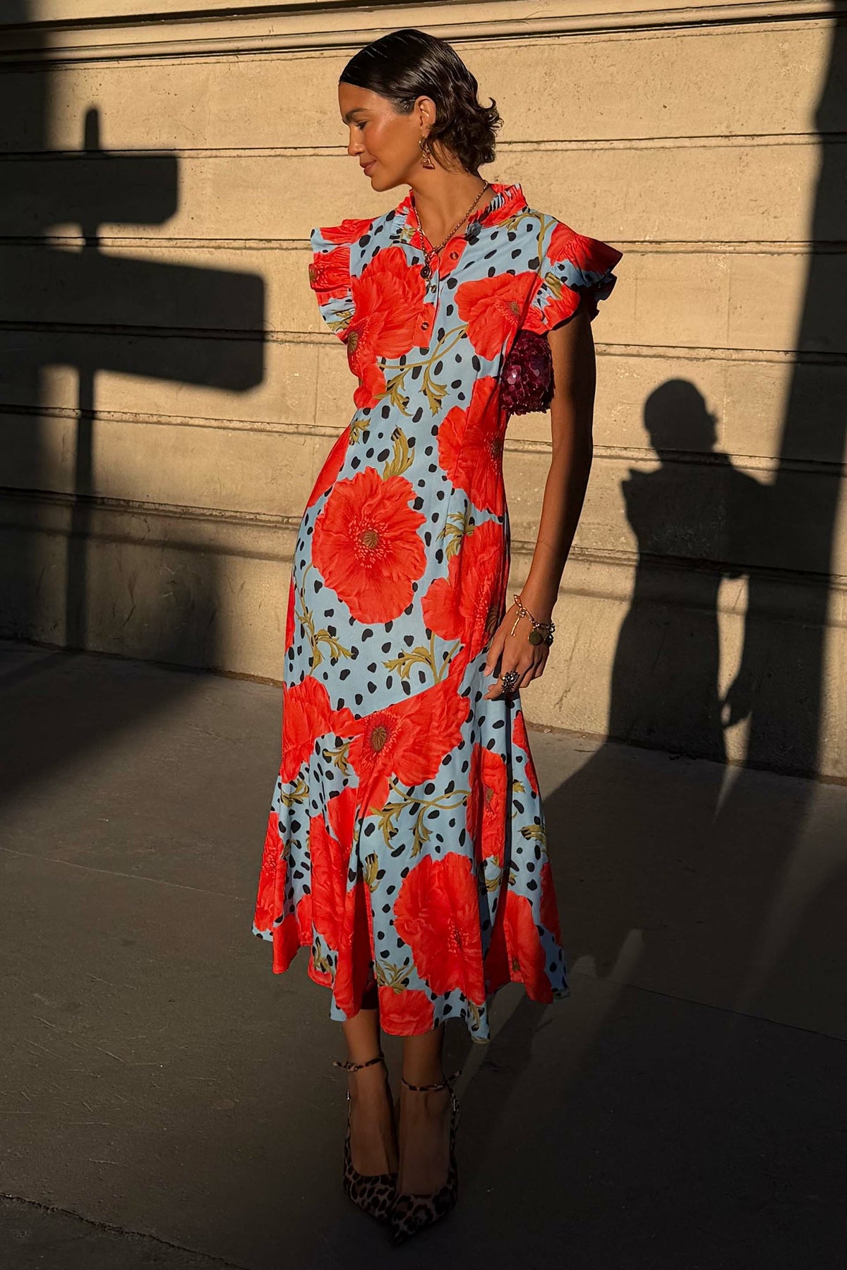 Blue Deer Poppy Remi Midi Dress | Never Fully Dressed Classic