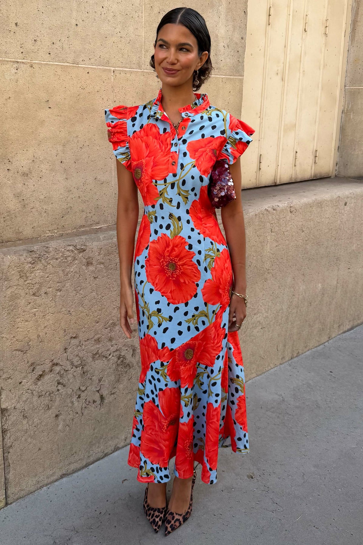 Blue Deer Poppy Remi Midi Dress | Never Fully Dressed Classic