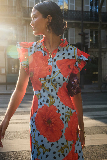 Blue Deer Poppy Remi Midi Dress | Never Fully Dressed Classic