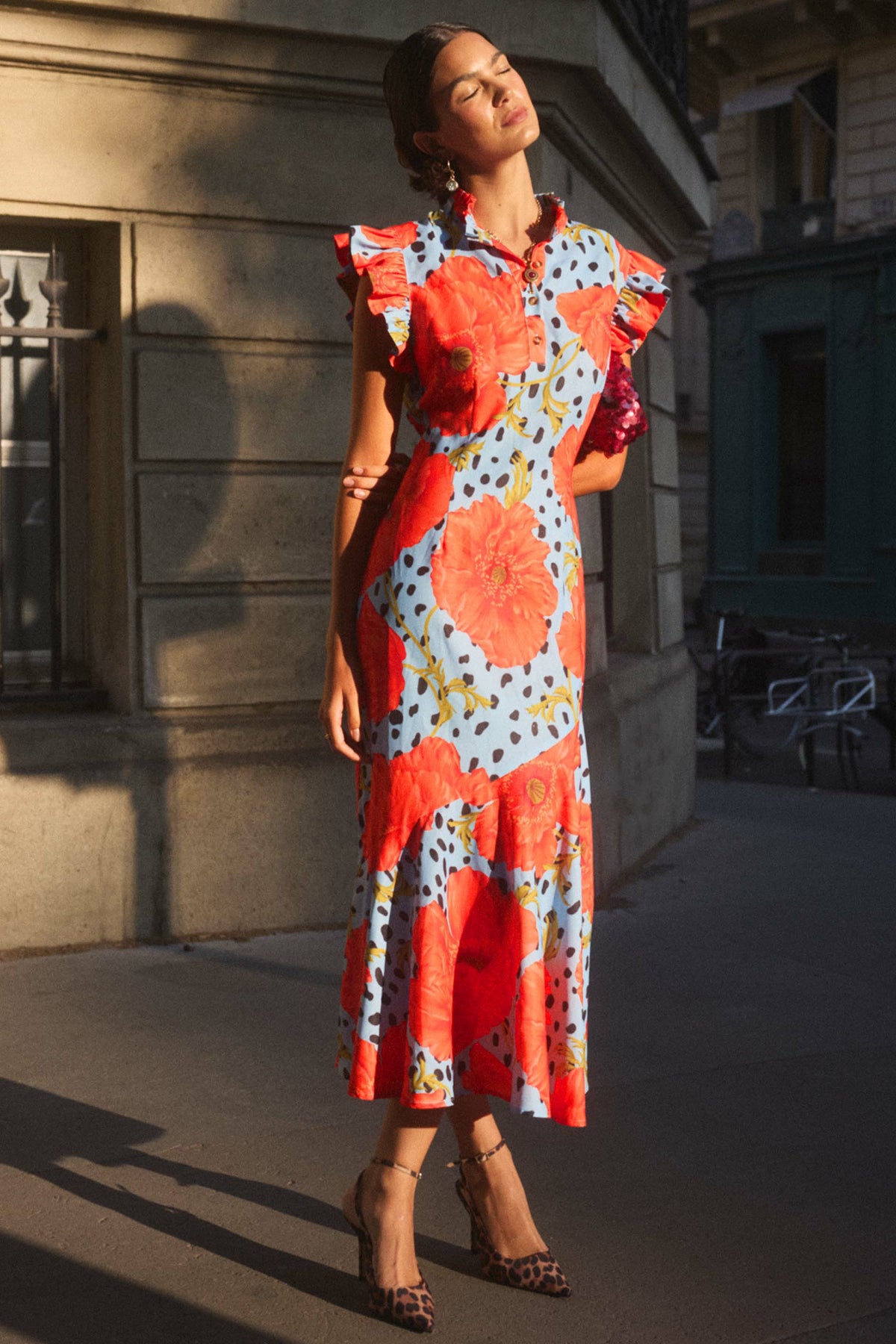 Blue Deer Poppy Remi Midi Dress | Never Fully Dressed Classic