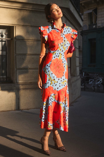 Blue Deer Poppy Remi Midi Dress | Never Fully Dressed Classic