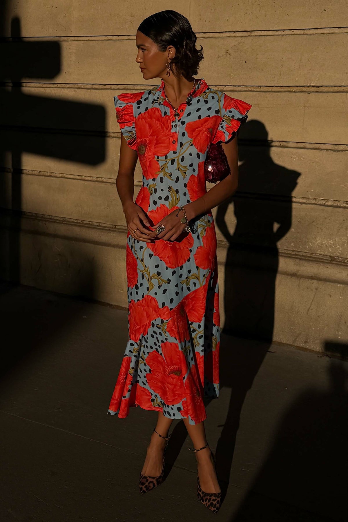 Blue Deer Poppy Remi Midi Dress | Never Fully Dressed Classic