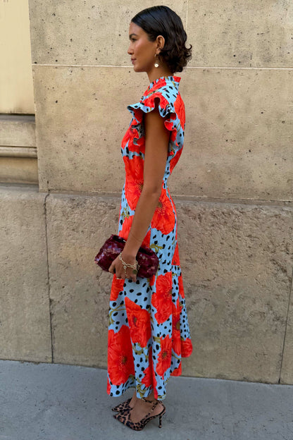 Blue Deer Poppy Remi Midi Dress | Never Fully Dressed Classic