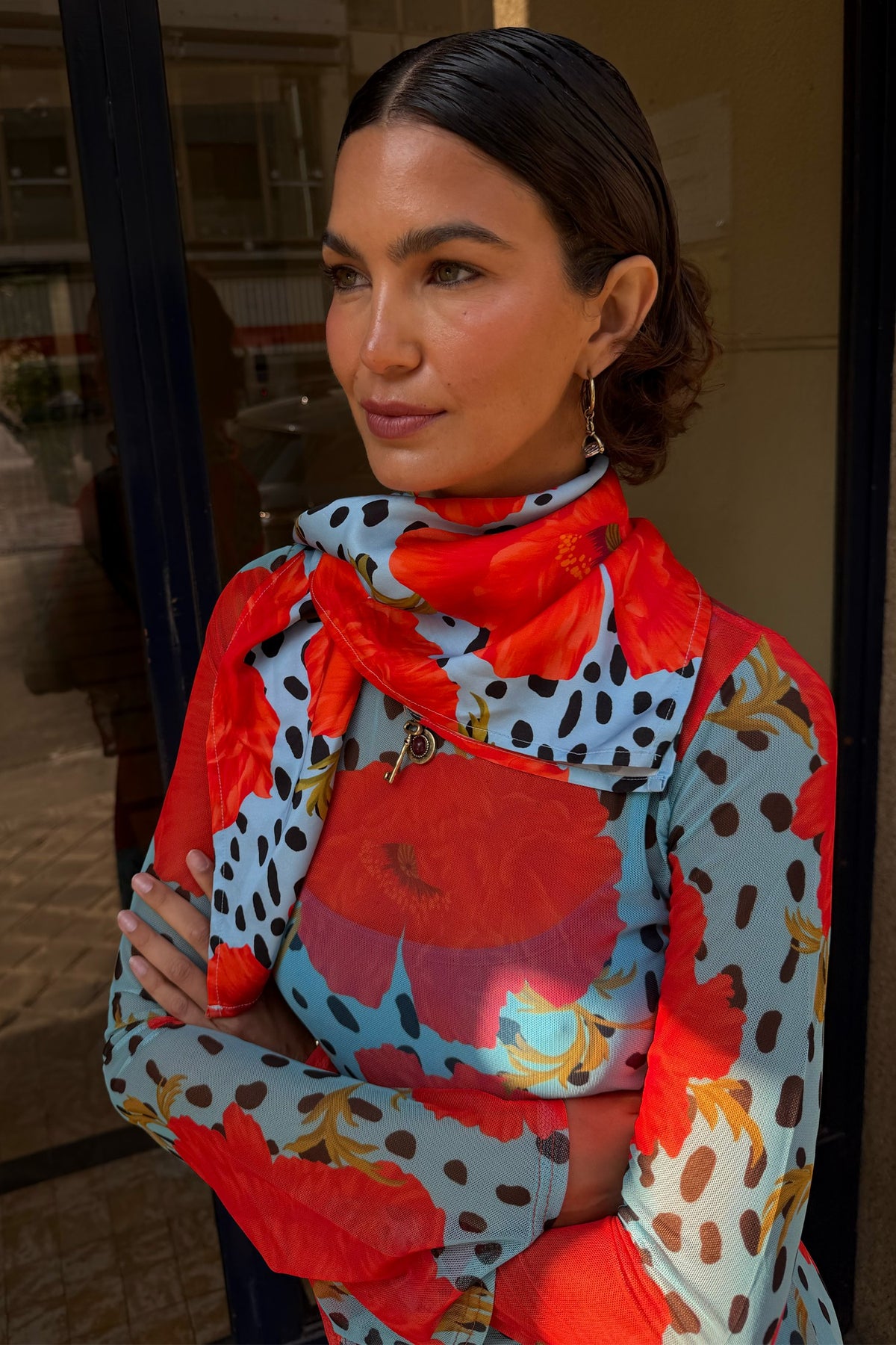 Blue Deer Poppy Multi-Wear Bandana | Never Fully Dressed Trusted