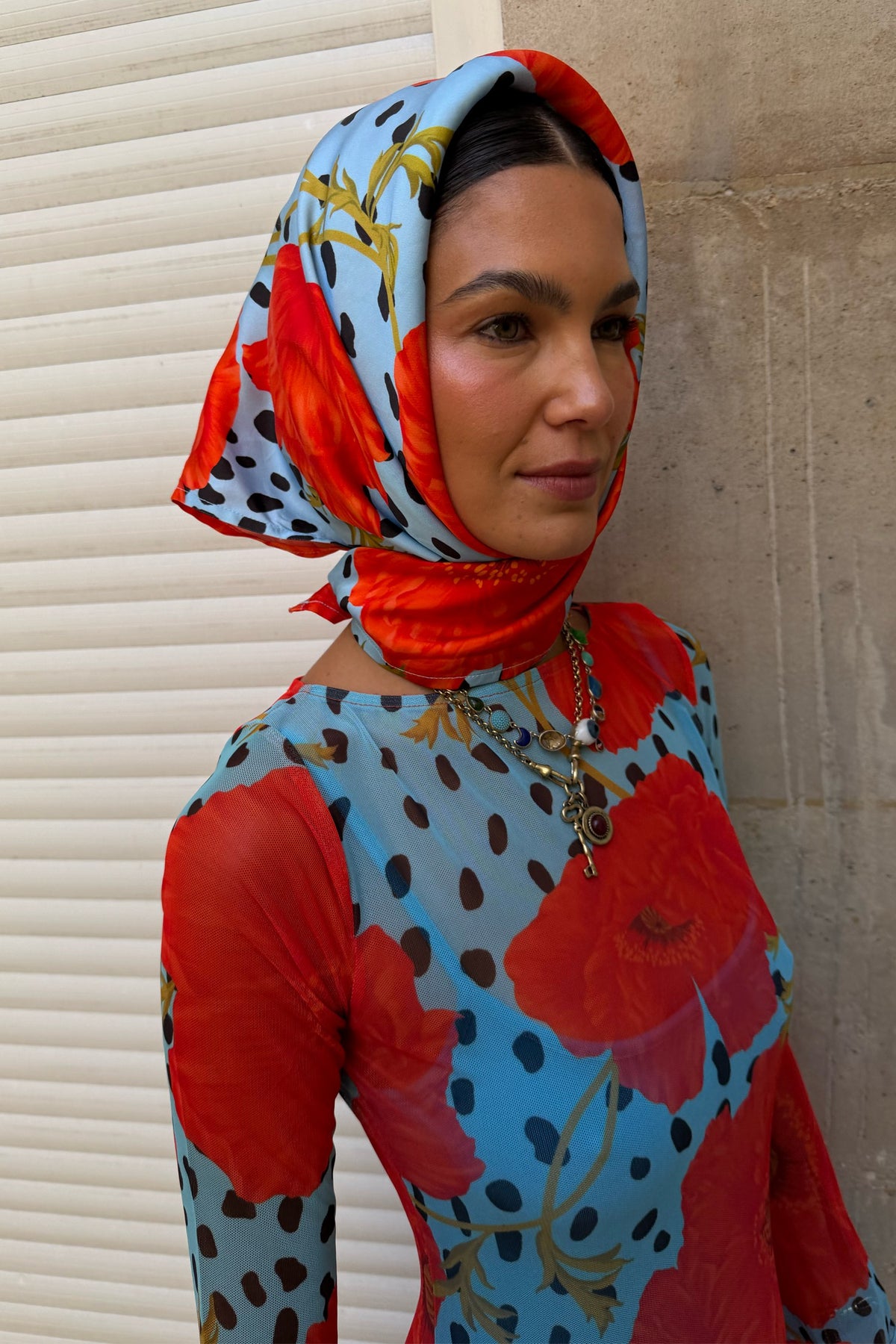 Blue Deer Poppy Multi-Wear Bandana | Never Fully Dressed Trusted