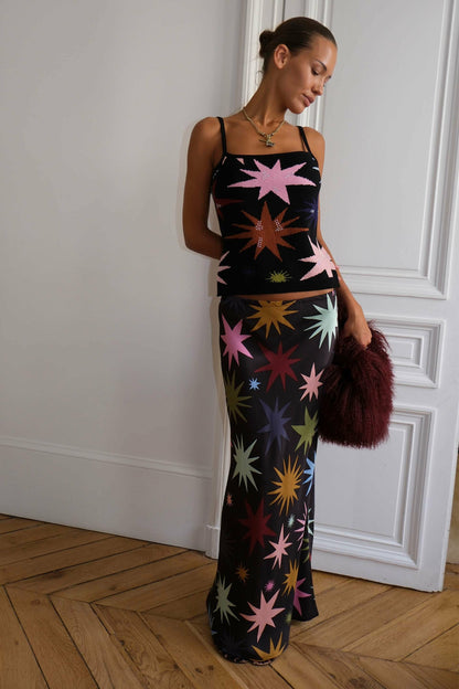 Black Star Dorris Maxi Skirt | Never Fully Dressed Premium