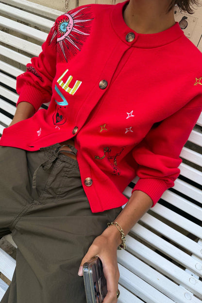 Red Amore Forrest Cardigan | Never Fully Dressed Everyday