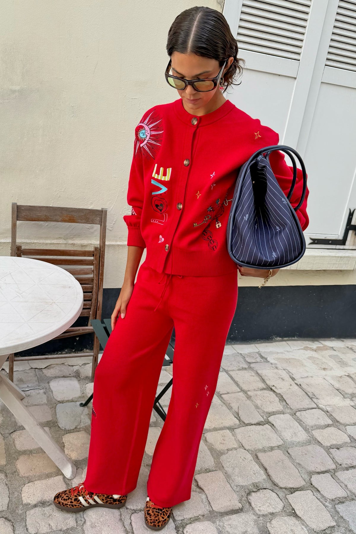 Red Amore Wide Leg Knit Joggers | Never Fully Dressed Discount