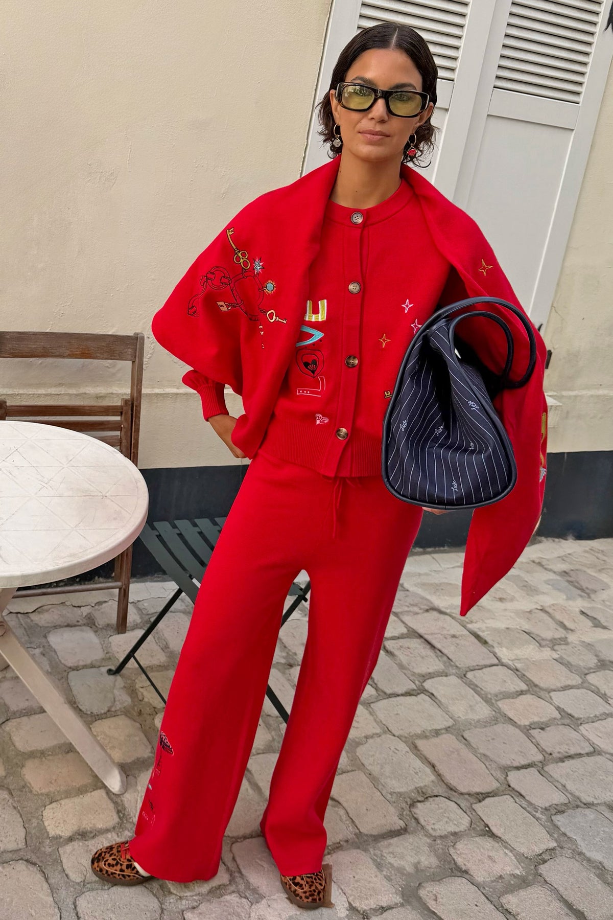 Red Amore Wide Leg Knit Joggers | Never Fully Dressed Discount