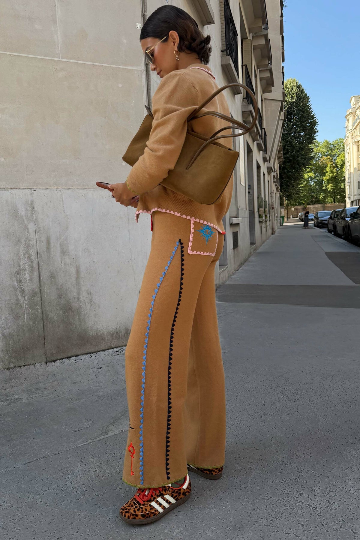 Tan Knit Barrel Joggers | Never Fully Dressed Essential