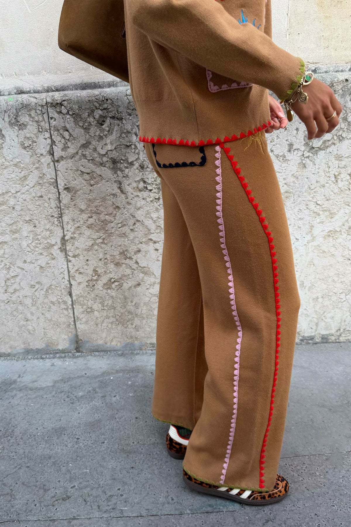 Tan Knit Barrel Joggers | Never Fully Dressed Essential