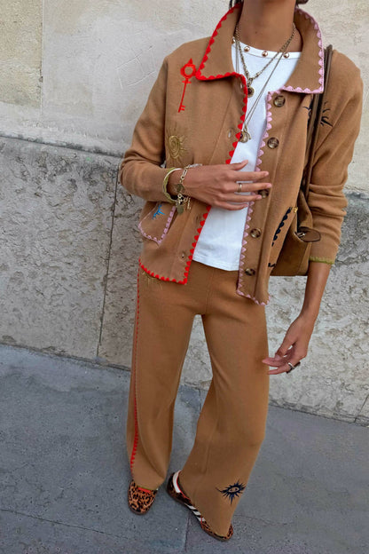 Tan Knit Barrel Joggers | Never Fully Dressed Essential
