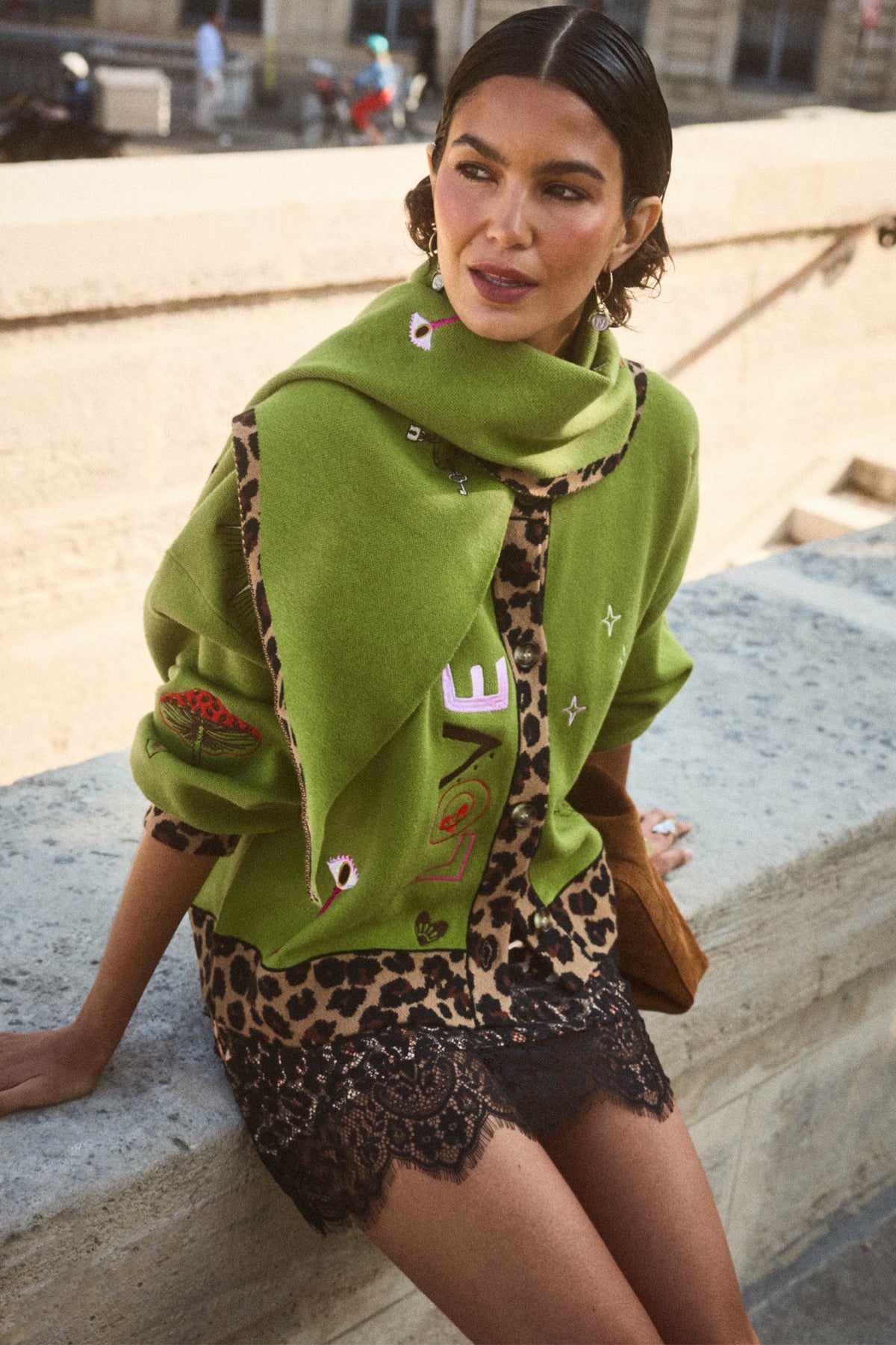 Olive Amore Large Knit Scarf | Never Fully Dressed Smart Buy