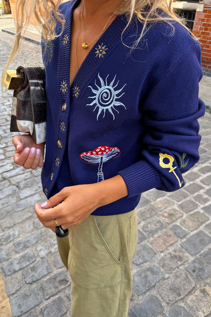 Navy Icons Cardigan | Never Fully Dressed Best Price