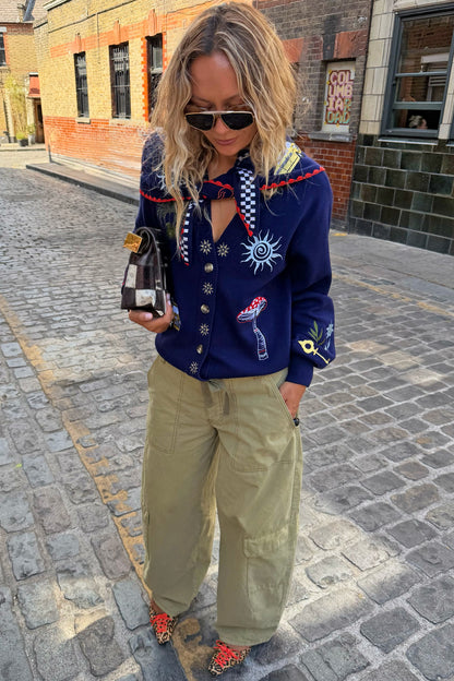 Navy Icons Cardigan | Never Fully Dressed Best Price