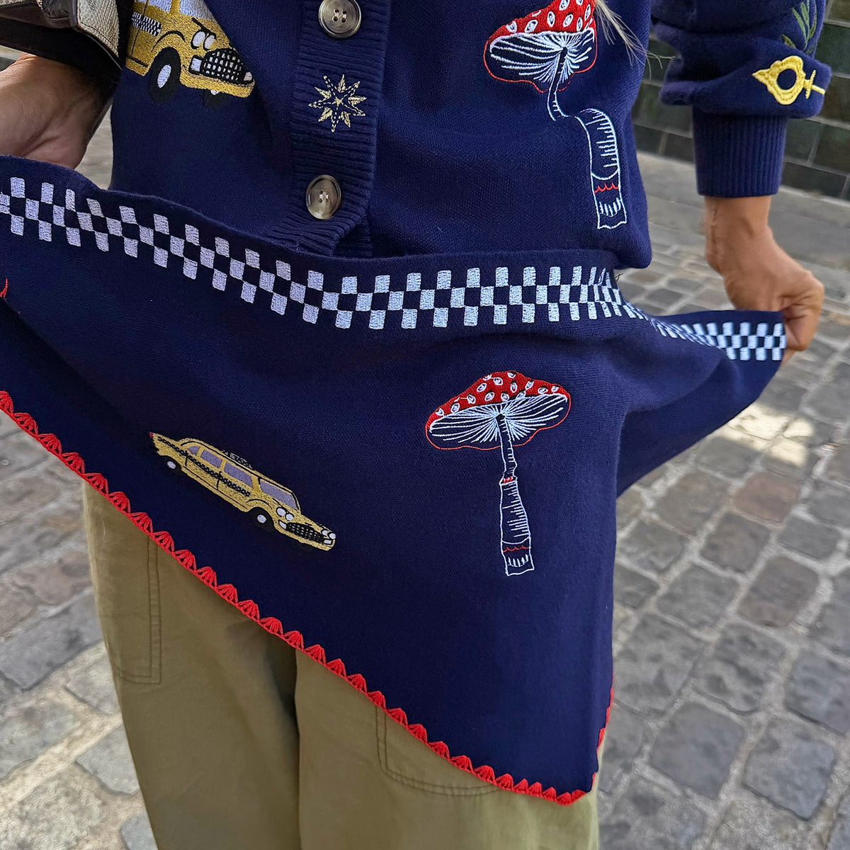 Navy Icons Knit Scarf | Never Fully Dressed Sale