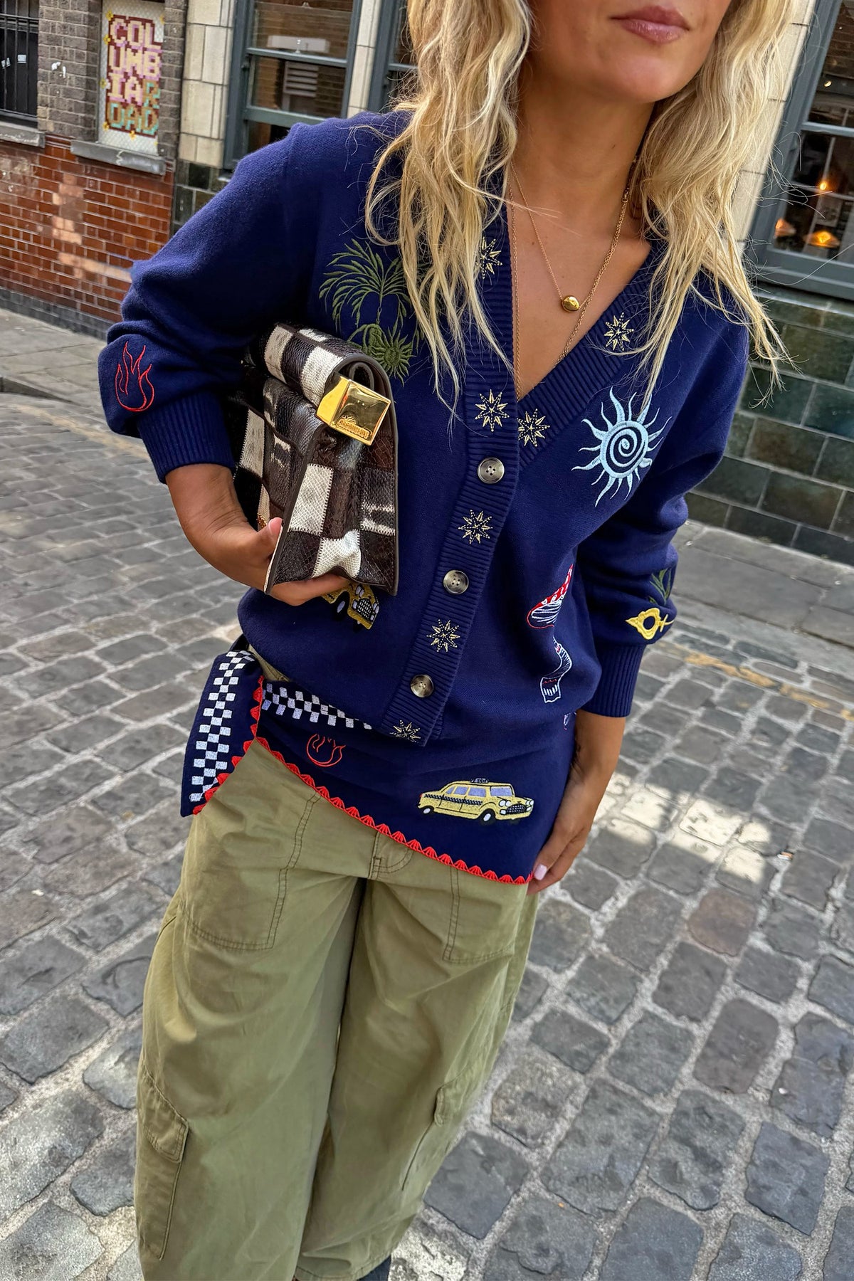 Navy Icons Knit Scarf | Never Fully Dressed Sale