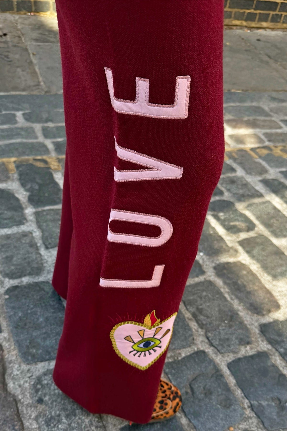 Burgundy Mystical Wide Leg Knit Joggers | Never Fully Dressed Sale