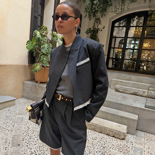 Fold Over Cropped Blazer | Never Fully Dressed Great Value
