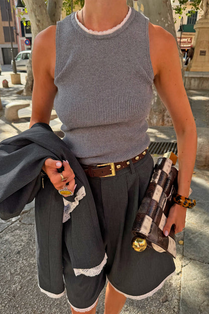Grey Knit Vest - Transeasonal Layering | Never Fully Dressed Exclusive