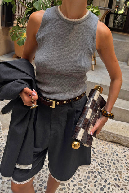 Grey Knit Vest - Transeasonal Layering | Never Fully Dressed Exclusive