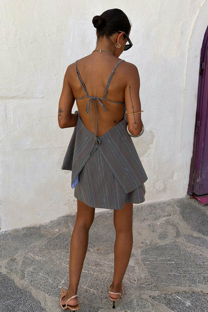 Grey Love Pinstripe Skort | Never Fully Dressed Sale