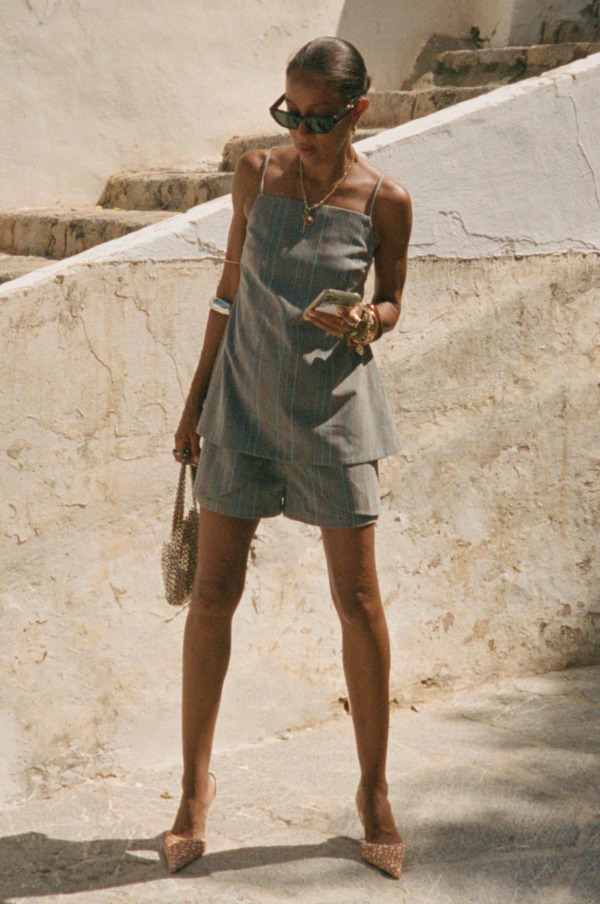 Grey Love Pinstripe Skort | Never Fully Dressed Sale