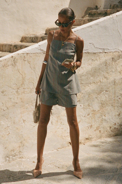 Grey Love Pinstripe Skort | Never Fully Dressed Sale