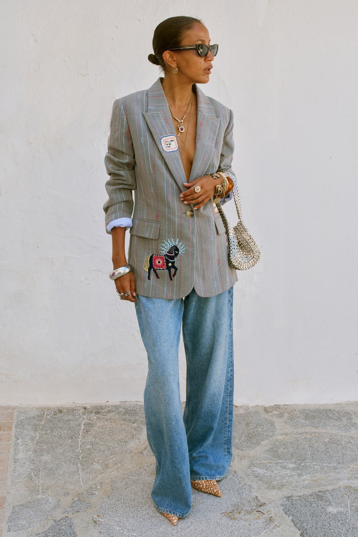 Grey Love Pinstripe Blazer | Never Fully Dressed Special Offer