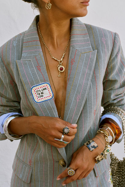 Grey Love Pinstripe Blazer | Never Fully Dressed Special Offer