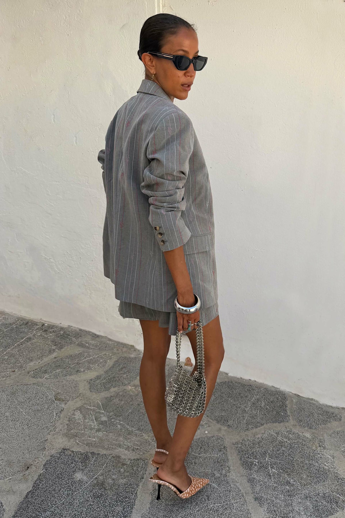 Grey Love Pinstripe Blazer | Never Fully Dressed Special Offer