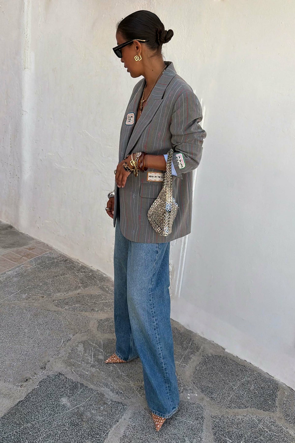 Grey Love Pinstripe Blazer | Never Fully Dressed Special Offer