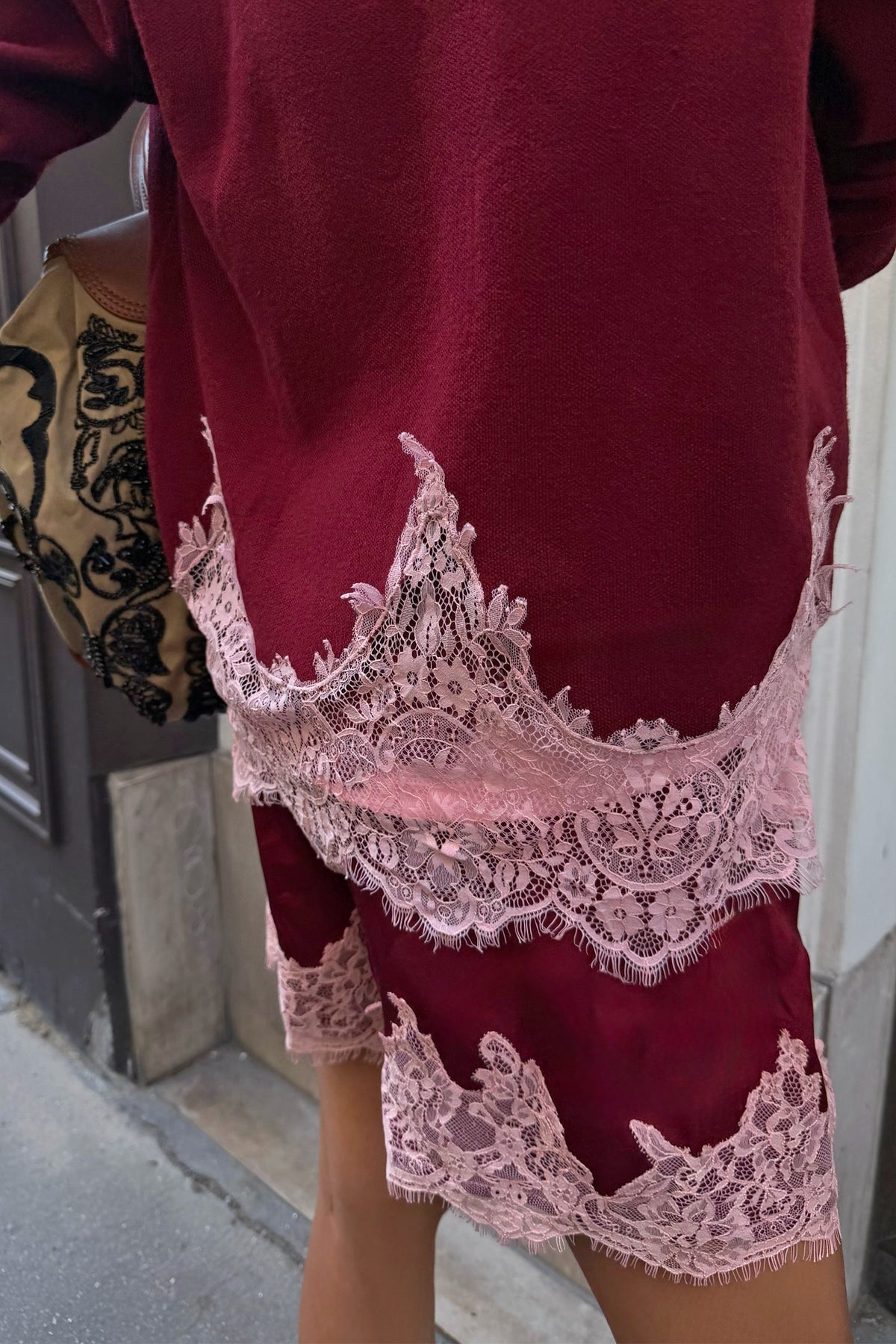 Burgundy Lace Copenhagen Jumper | Never Fully Dressed Trusted