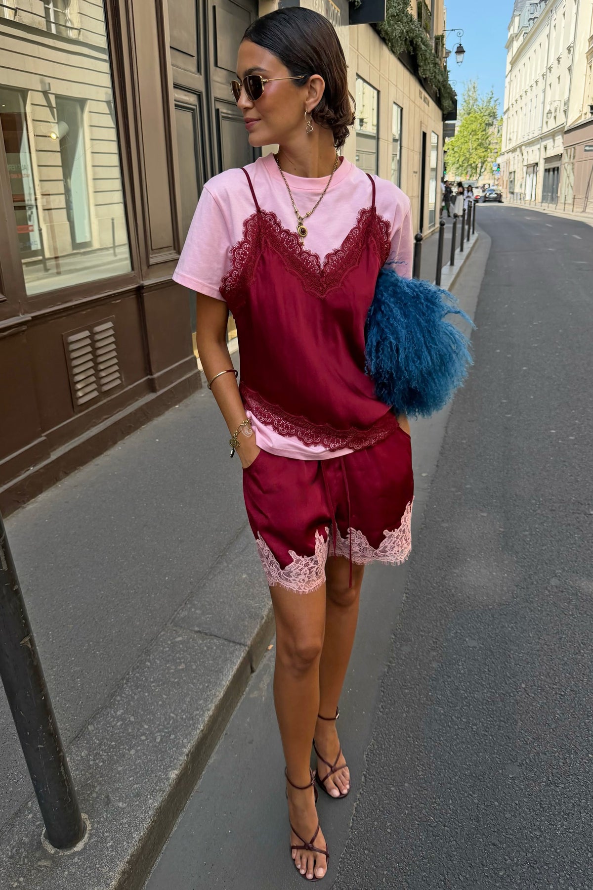 Pink and Burgundy Overlay T-Shirt | Never Fully Dressed Classic