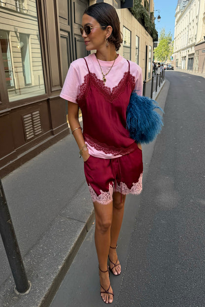 Pink and Burgundy Overlay T-Shirt | Never Fully Dressed Classic