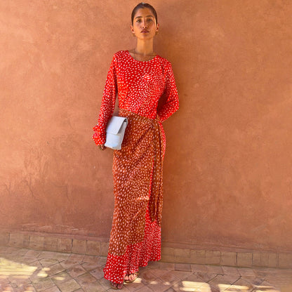 Spliced Deer Wrap Maxi Dress | Never Fully Dressed Discount