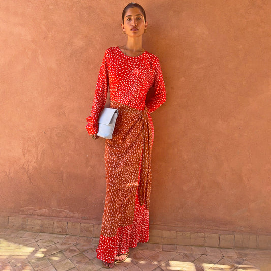 Spliced Deer Wrap Maxi Dress | Never Fully Dressed Discount